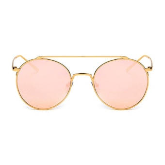 Female Chic Circle Frame Colorful Sunglasses(Pink)-one size - intl  
