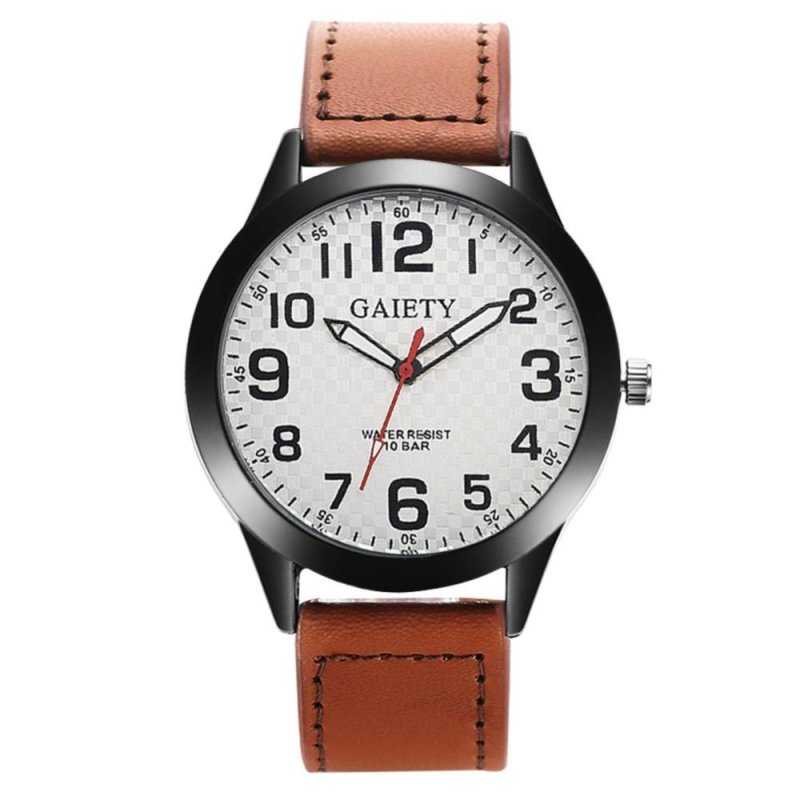 GAIETY Brand Unisex Sport Leather Quartz Casual Watch (Light Brown)
- intl bán chạy