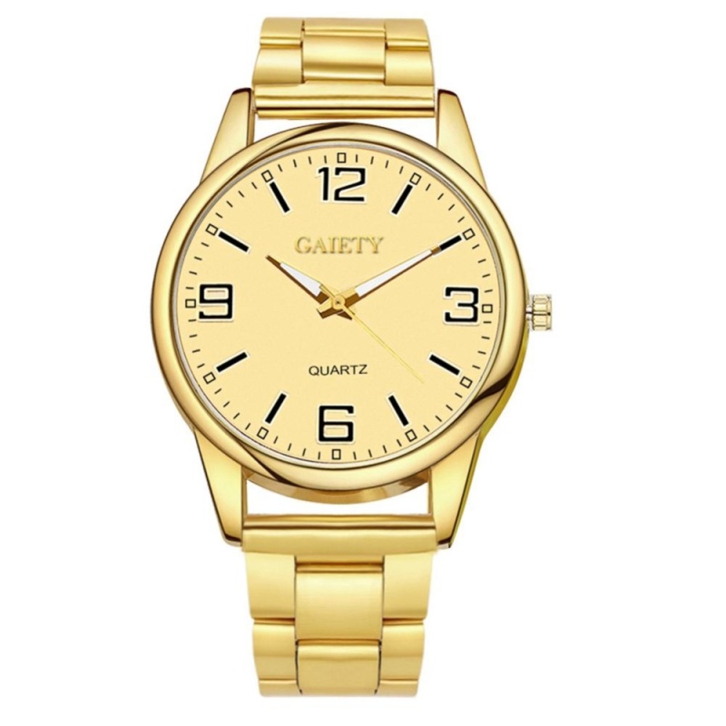 GAIETY Women Gold Steel Watches Men Top Casual Business Clock(Gold) - intl bán chạy
