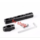 Giá gắn chân gương lắp đèn trợ sáng hoặc kẹp điện thoại để phượt  ( đen )