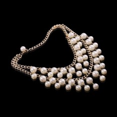 Giá Niêm Yết Gorgeous Artificial Pearl Necklace Sweater Chain Short Necklace for Women – intl   welcomehome