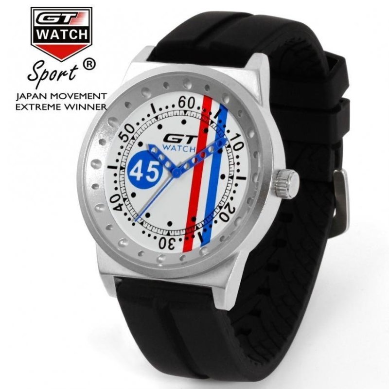 Nơi bán GT Car Racing Mens Womens Couple Casual Silicone Watch White Blue - intl