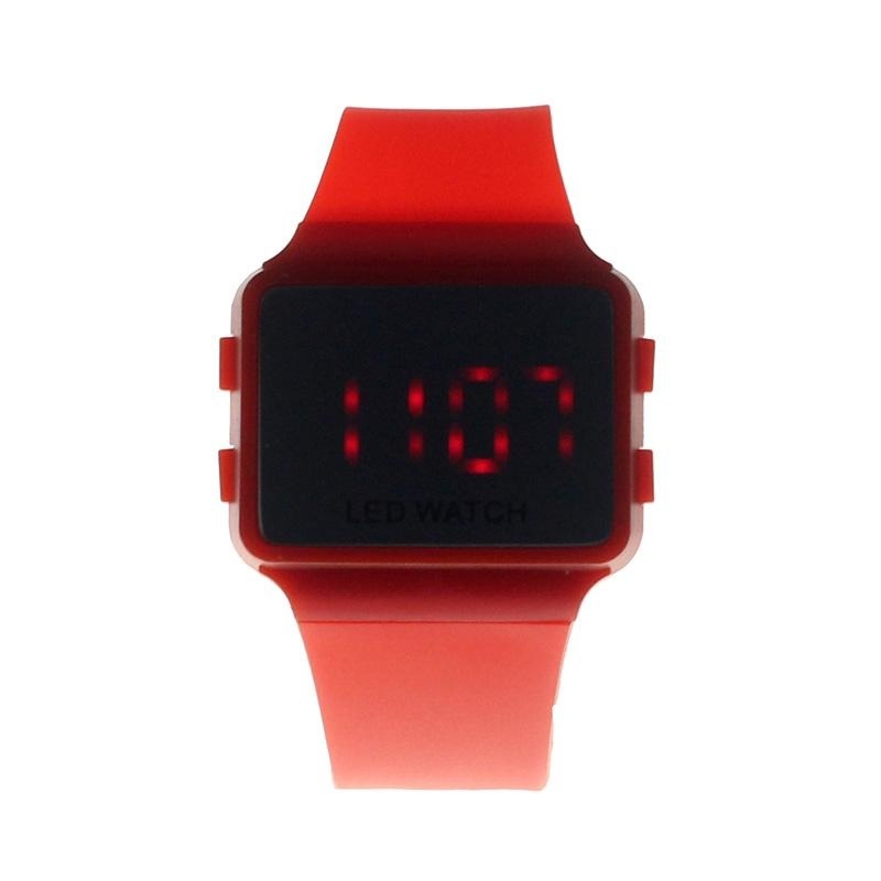 Hot Sale!Candy Colors Ultra Thin Men Girl Silicone Digital LED Sports Wrist Watch RD - intl bán chạy