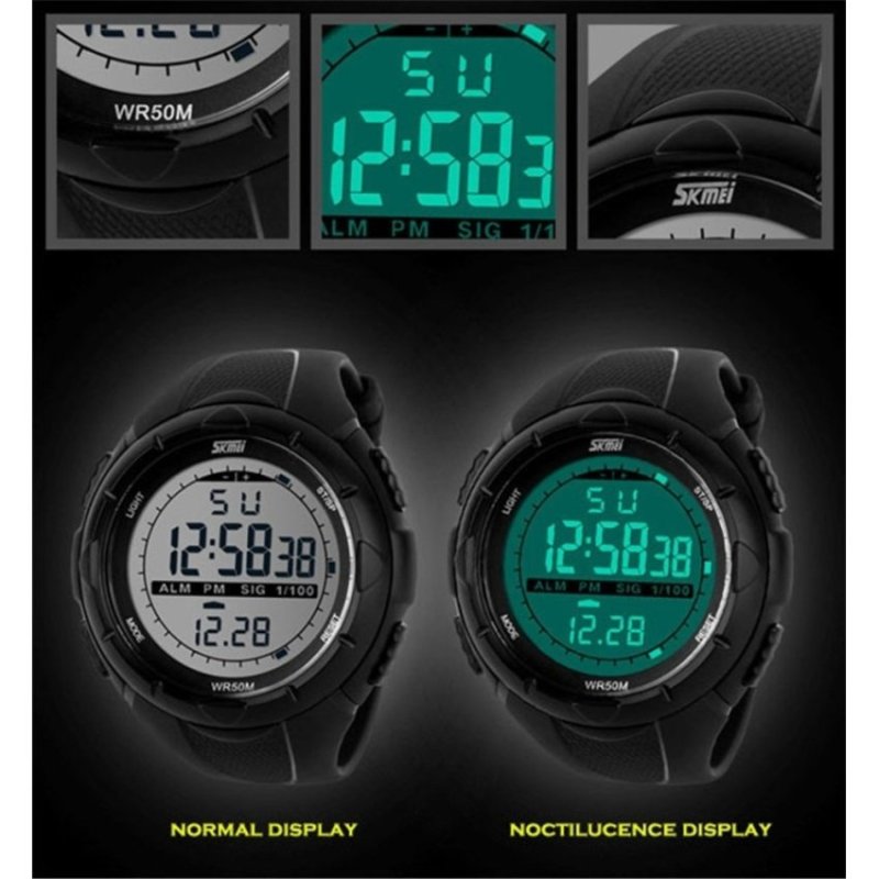 Jo.In Men 50M Waterproof Digital LCD Alarm Date Mens Sport Watch(Green) - intl bán chạy