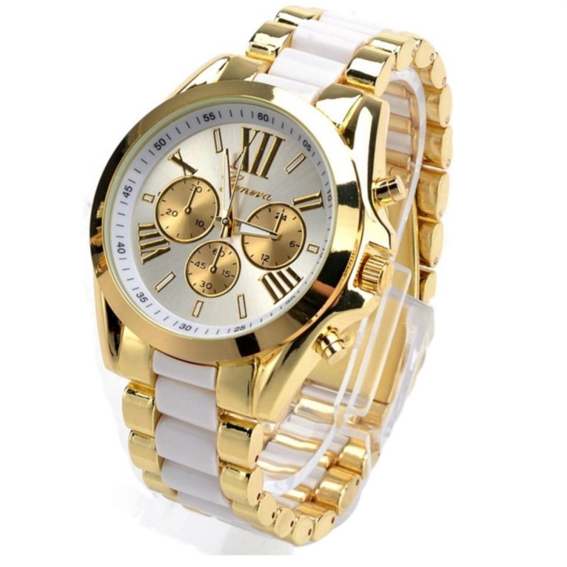 Nơi bán JOOX Menswear Quartz Full Steel Watch Women Watches Casual Dress
Ladies Wrist Watch Gold Dial Alloy Watch (White) - intl
