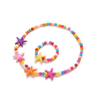 Kids Necklace Acrylic Colorful Star Fish - intl  
