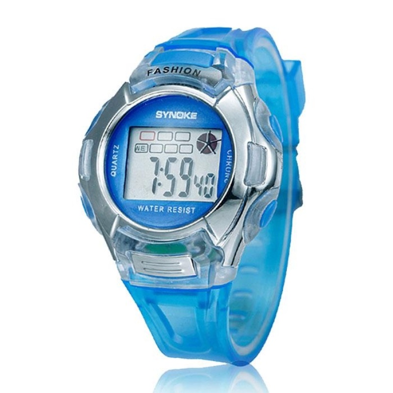 Kids Sports Digital LED Watches Wrist Watch Alarm Date Rubber Wrist BU - intl bán chạy