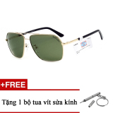 Kính mát nam exfash ef 6914 c81g + tặng 1 bộ tua vít sửa kính.