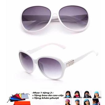 Kính Mát Nữ Gọng Unisex S33 (trắng) Tặng Bao Da Và Khăn Phượt July 2018 - 3 Kính mát Nữ gọng Unisex s33 (trắng) tặng bao da và khăn phượt - 3