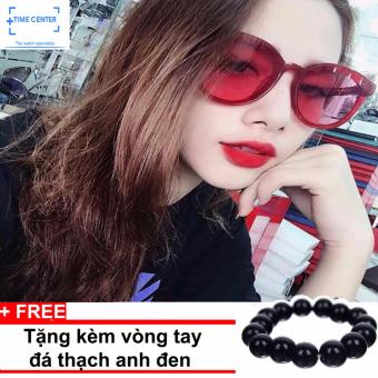 Kính mát nữ Unisex Red 2017+Tặng kèm vòng tay thạch anh đen  