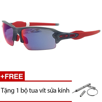 Kính mát Oakley FLAK2.0 OO9271 03 (Đen phối Đỏ) + Tặng 1 bộ tua vít sửa kính  