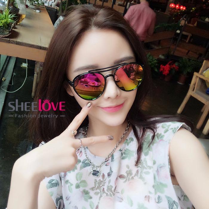 [HCM]Kính râm cao cấp gọng bo tròn tròng tráng gương thời trang Hàn Quốc Style Retro K5098