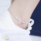 Lắc chân bạc, lắc chân, lắc chân đẹp, vòng chân, vòng đeo chân, lắc chân bạc đẹp, lắc chân nhịp tim chất liệu bạc ta cao cấp thương hiệu bee jewelry