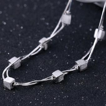 Lắc Tay Nữ Hạt Vuông Hai Vòng Xinh Xắn Dễ Thương HHN-SL25(Bạc) April 2018 - 5 Lắc tay nữ hạt vuông hai vòng xinh xắn dễ thương HHN-SL25(Bạc) - 5