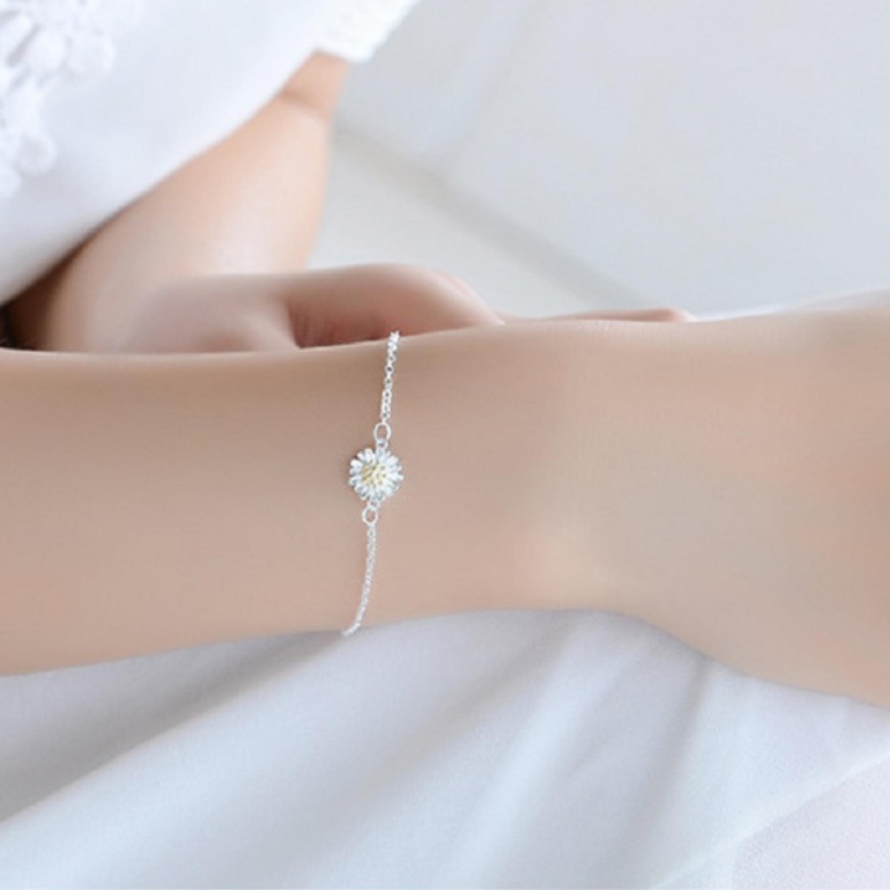 Lắc tay nữ thời trang hoa hướng dương xinh xắn HHN-HD01 (Bạc)