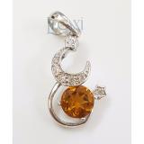 Mặt dây chuyền bạc 925 trang sức đính đá citrine tự nhiên CT21