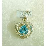 Mặt dây chuyền bạc đính đá Topaz tự nhiên Xoáy tròn