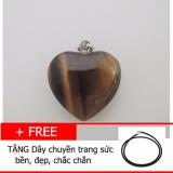 Mặt dây chuyền Đá mắt hổ TỰ NHIÊN hình trái tim TG02