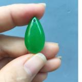 [HCM]Mặt Dây Chuyền Giọt Nước Đá Cẩm Thạch xanh lá tặng kèm dây đeo