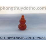 Mặt dây chuyền hồ lô đá mã não màu đỏ cam dài 2.4x1.4 cm