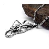 Dây chuyền inox nam đầu rồng không đen dị ứng sài nước tốt