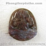 Mặt dây chuyền - Phật Như Lai Đại Nhật đá Canxedon màu nâu xám 5cm x3,4 cm