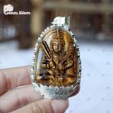 Mặt Dây Chuyền Phong Thủy Phật Hư Không Tạng Đá Mắt Hổ Nhỏ - Thương Hiệu Ganes Silver