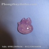 Mặt hồ ly đá thạch anh hồng dài 3x2,2cm
