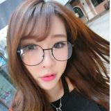 Mắt kính thời trang gọng tròn họa tiết ánh kim Retro + tặng bao da H177