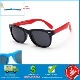 Mắt kính trẻ em chống UV dẻo dai chống vỡ thời trang Đen Đỏ