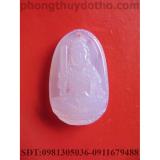 Mặt phật bản mệnh đá mã não trắng - Phật Bất Động Minh Vương dài 3.6x2.4 cm