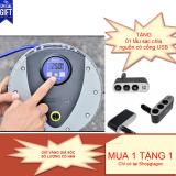 Máy bơm lốp oto xe hơi Michelin (Loại to- Áp lực cao) 4389ML (Có nút tự ngắt) + TẶNG kèm tẩu chia sạc 3 cổng có khe cắm USB