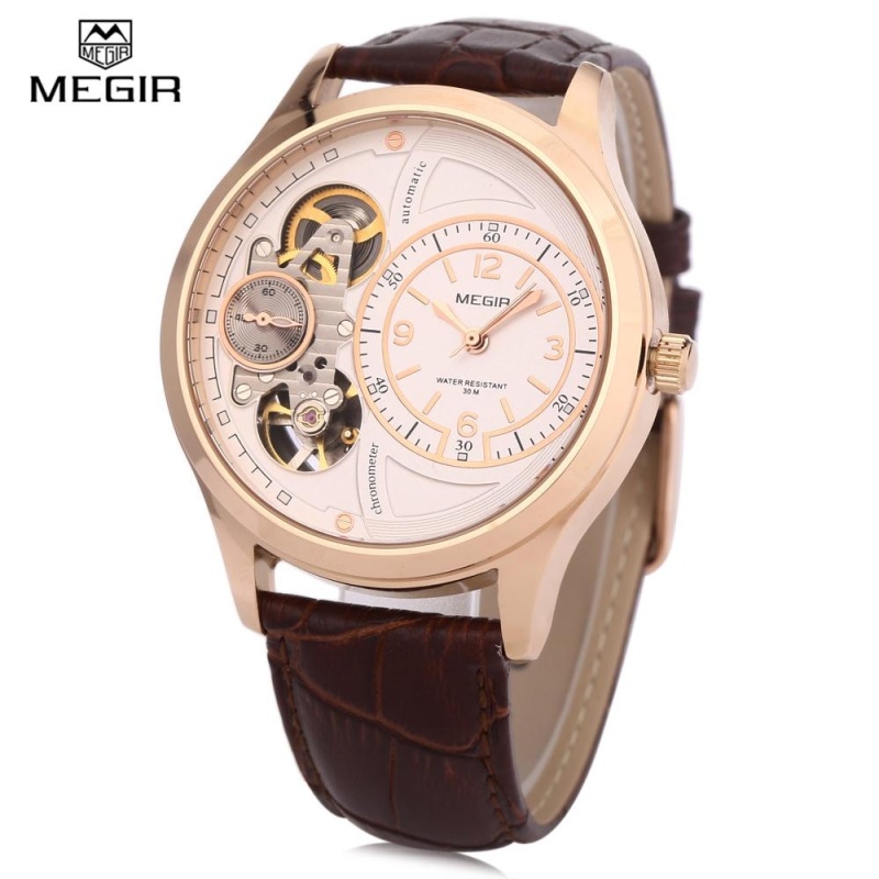 Nơi bán MEGIR 2017G Men Quartz Watch 30M Water Resistance Leather Band Wristwatch - intl