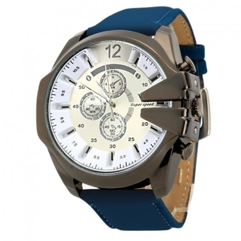 Nơi bán Men Casual Watch Wristwatch Alloy Analog Quartz Watch (Blue) - intl