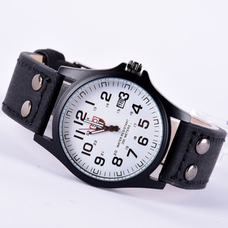 Men Leather Casual Wristwatch -Black(Not Specified)(OVERSEAS) - intl bán chạy