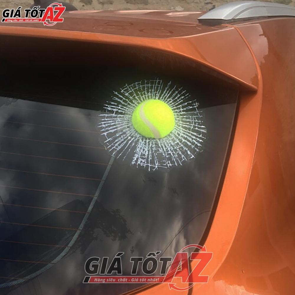 Miếng dán trang trí kính xe ô tô rạn hình quả bóng Tennis 3D cực đẹp