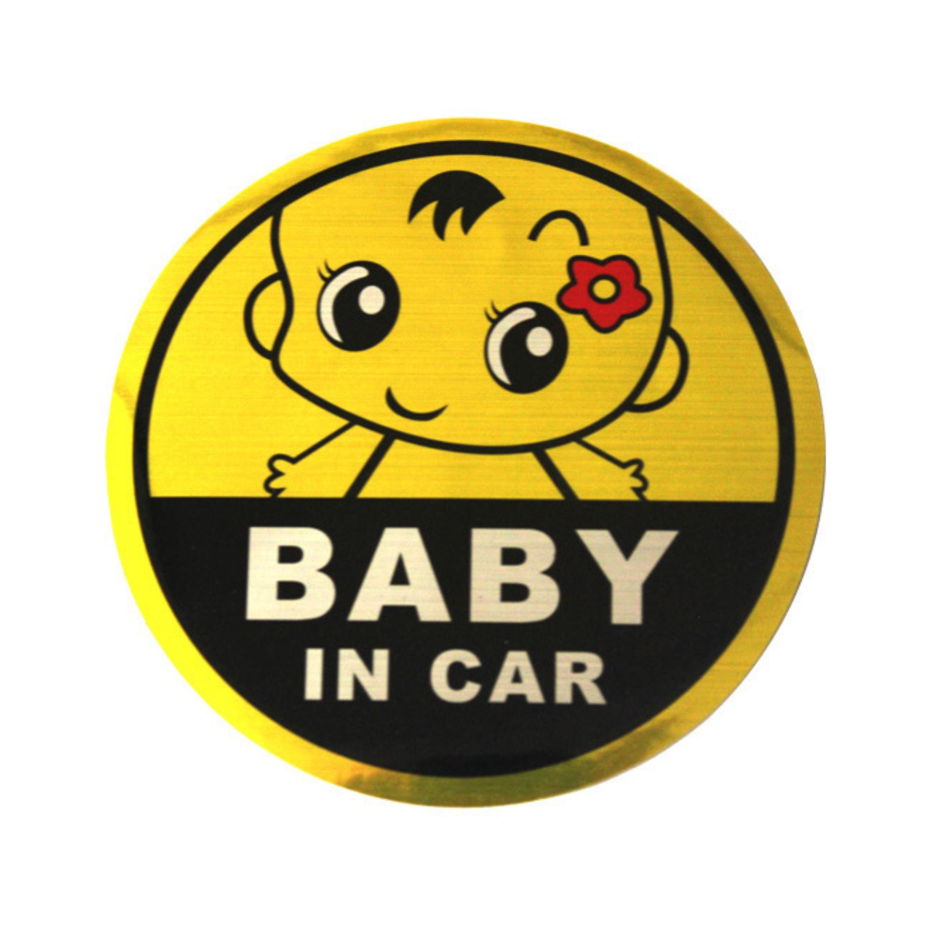 Miếng decal dán BABY IN CAR ngộ nghĩnh cho xe hơi