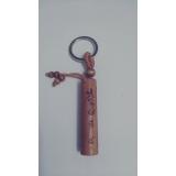 Móc chìa khóa gỗ hình trụ tròn 3 D