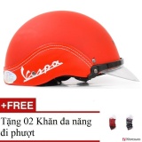 Mũ bảo hiểm thời trang ốp da + tặng kèm 2 khăn đa năng đi phượt