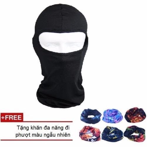 Mũ trùm đầu ninja hở mắt đi phượt + Tặng kèm 1 khăn đa năng