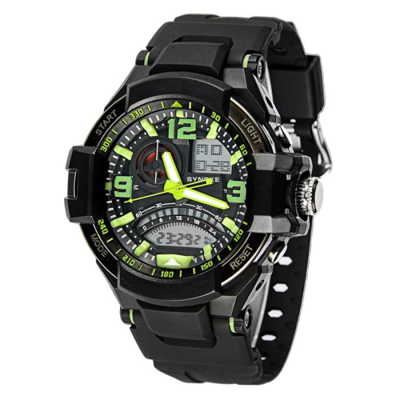Multi Function Military Digital LED Quartz Sports Watch Waterproof GN - intl bán chạy