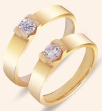 Nhẫn cặp đá kim cương nhân tạo mạ vàng 14k- NCAP65