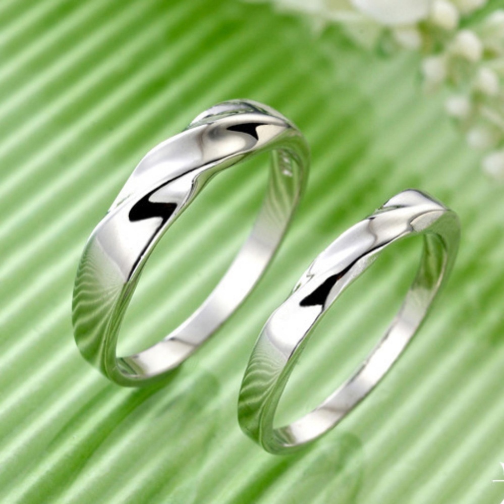 Nhẫn đôi tình yêu Freesize sóng biển lấp lánh HHN-JZ76(Nhẫn Cặp)