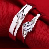 Nhẫn đôi tình yêu lãng mạn kim cương nhân tạo lấp lánh SPR-JZ090B