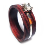 Nhẫn Gỗ Cẩm Lai cẩn đá topaz CoCo Design