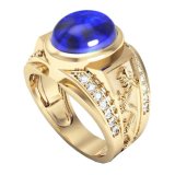 Nhẫn nam đá mắt mèo mạ vàng 14k nnam32