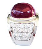 Nhẫn nam đá ruby đỏ tự nhiên NN36