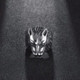 Nhẫn Nam Inox Họa Tiết Đầu Sói Mạnh Mẽ Cá Tính Và Siêu Ngầu