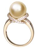 Nhẫn nữ ngọc trai tự nhiên mạ Vàng 14k -NNU66
