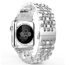 Nơi Bán niceEshop Apple Watch Band Stainless Steel Link Bracelet Double Button Folding Clasp Replacement Strap For Apple Watch 38mm Silver – intl   niceE shop